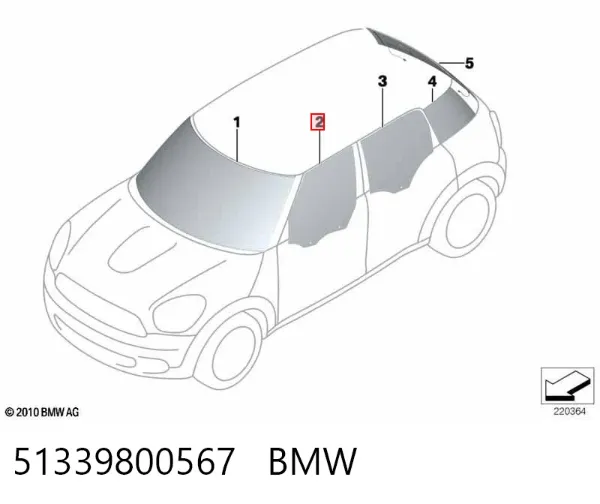 Luna delantera derecha 51339800567 BMW