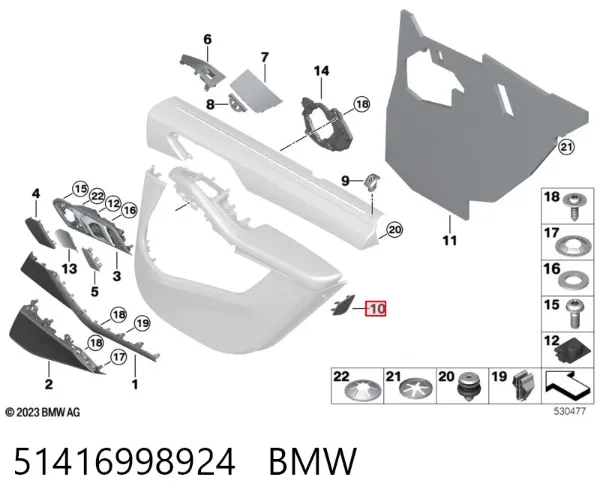 Tapón del suelo de la carrocería 51416998924 BMW