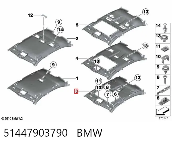 Techo interior 51447903790 BMW