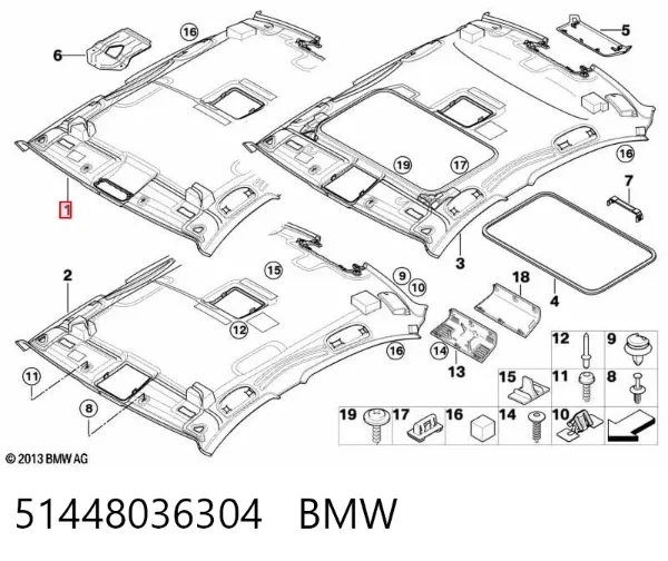 Techo interior 51448036304 BMW