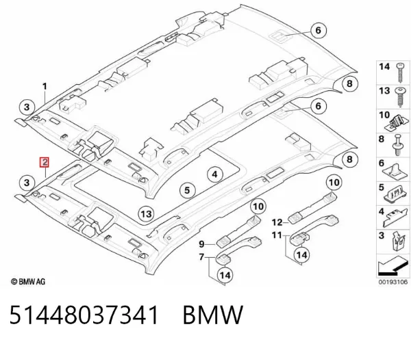 Techo interior 51448037341 BMW
