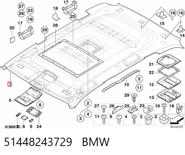 Techo interior 51448243729 BMW