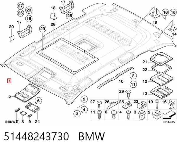 Techo interior 51448243730 BMW