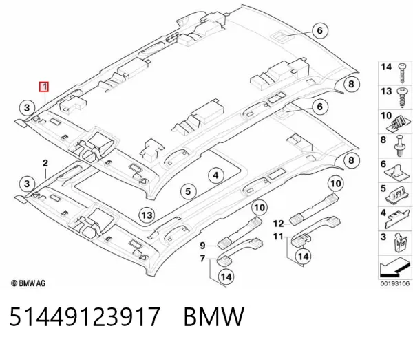 Techo interior 51449123917 BMW