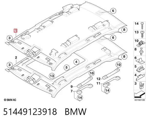Techo interior 51449123918 BMW