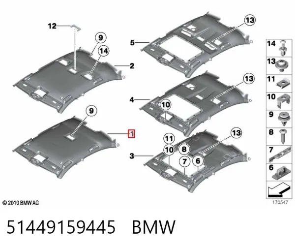 Techo interior 51449159445 BMW