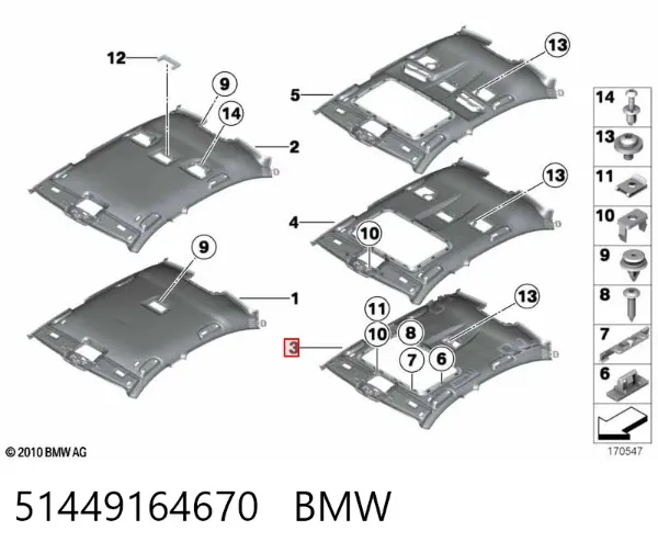 Techo interior 51449164670 BMW
