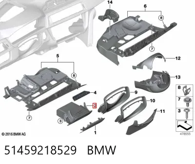 Guantera BMW 51459218529
