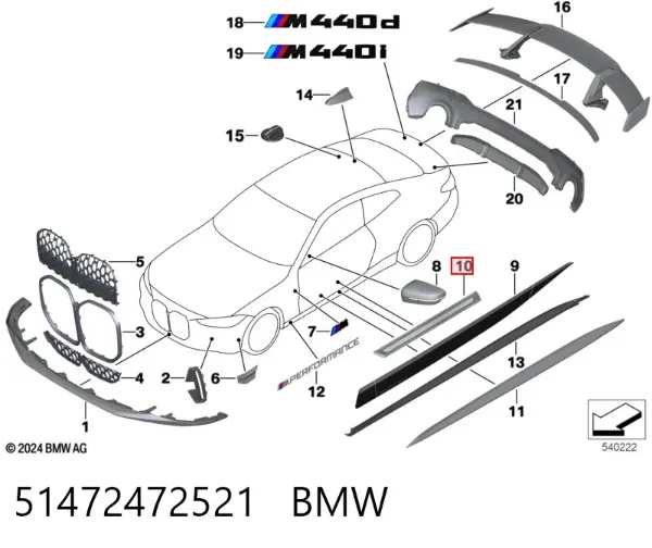 Estribos laterales 51472472521 BMW