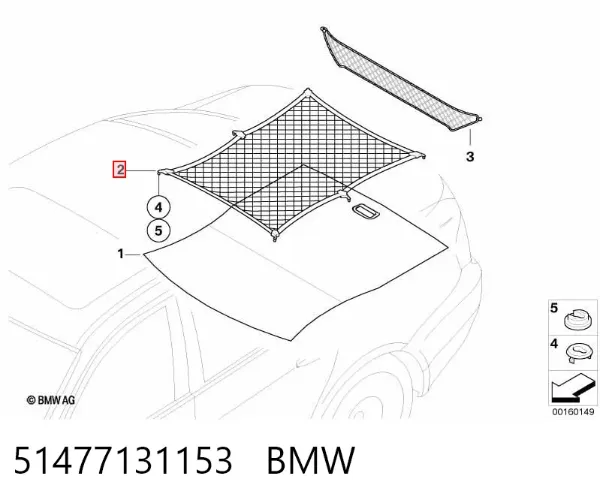 Red del maletero 51477131153 BMW