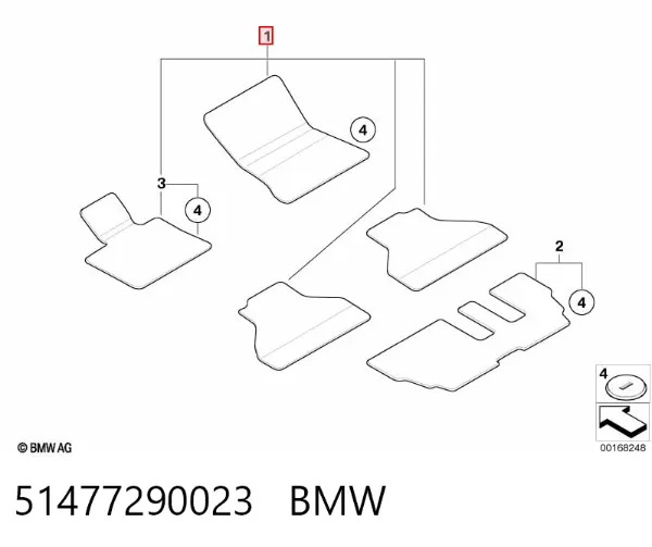 Alfombrillas 51477290023 BMW