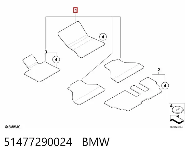 Alfombrillas 51477290024 BMW