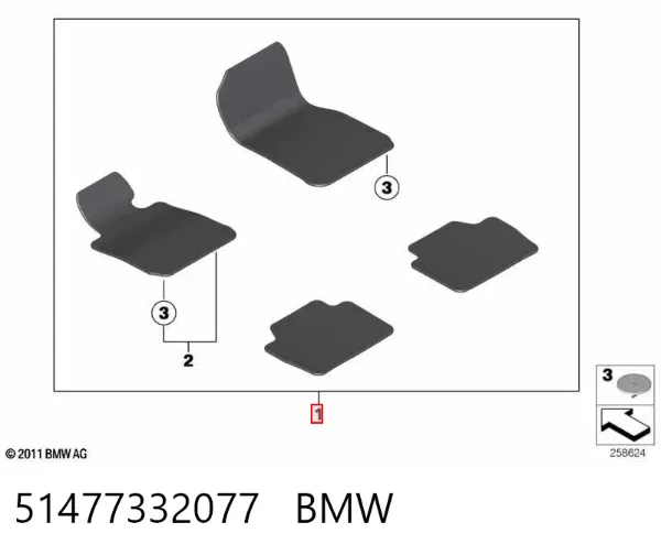 Alfombrillas 51477332077 BMW
