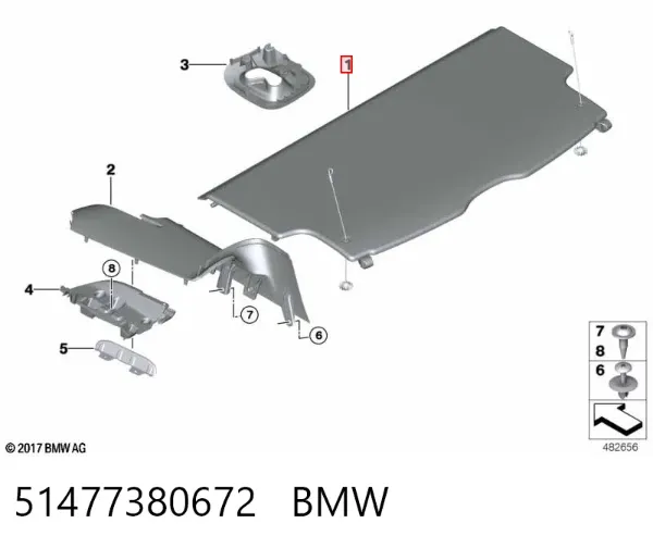 Bandeja trasera 51477380672 BMW