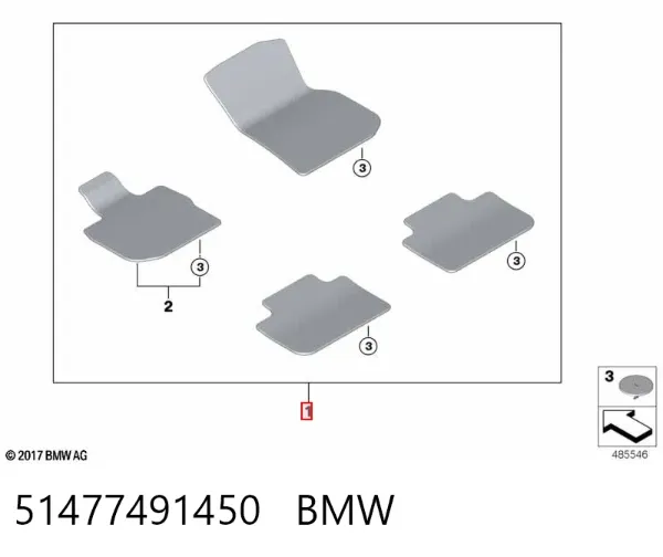 Alfombrillas 51477491450 BMW