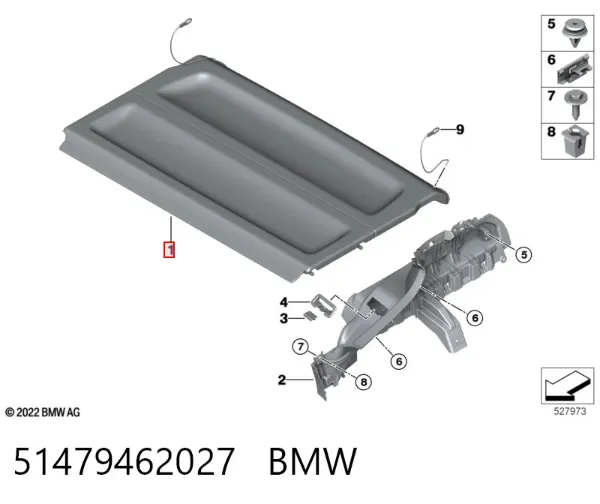 Bandeja trasera 51479462027 BMW