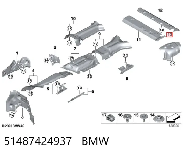 Escudo térmico del sistema de escape 51487424937 BMW
