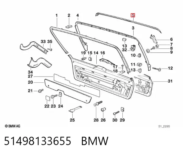 Moldura de maletero 51498133655 BMW