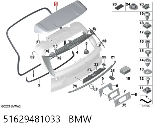 Alerón 51629481033 BMW