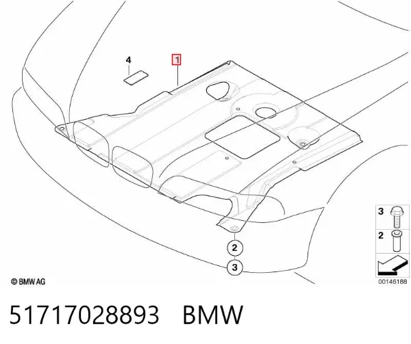 Protección motor / empotramiento 51717028893 BMW