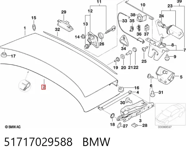 Junta de puerta delantera izquierda 51717029588 BMW