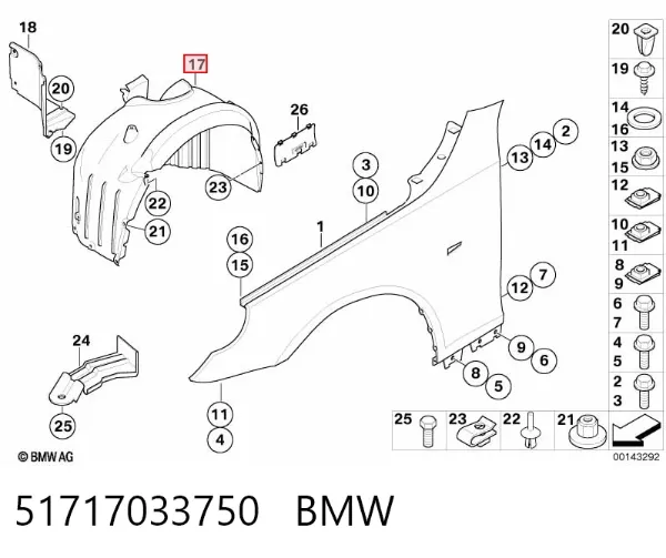 Paso rueda 51717033750 BMW
