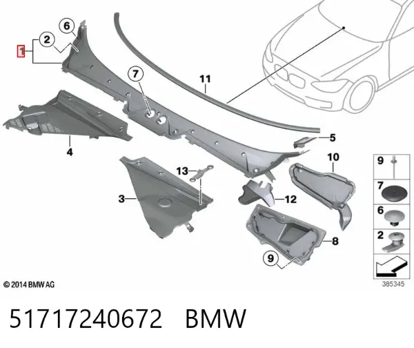 Vierteaguas 51717240672 BMW