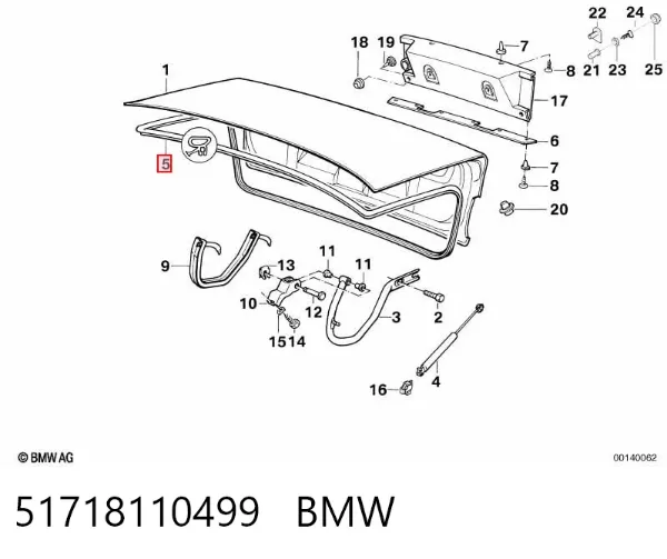 Junta Del Maletero 51718110499 BMW