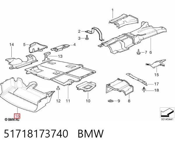 Protección motor / empotramiento 51718173740 BMW