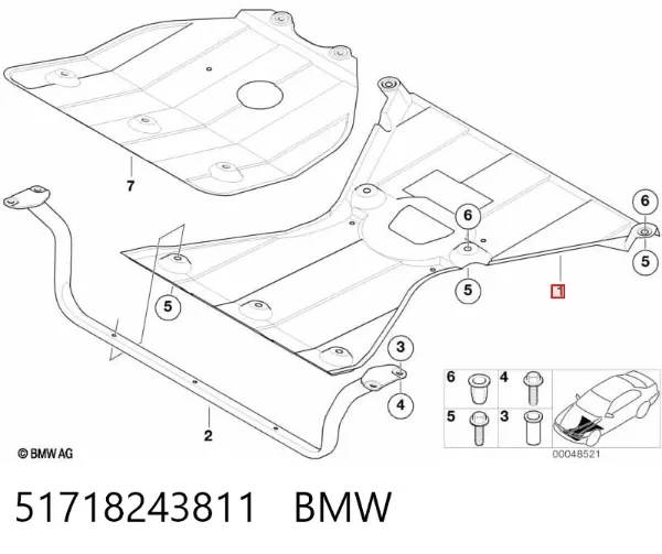 Protección motor / empotramiento 51718243811 BMW