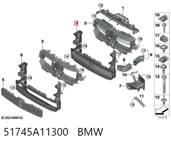Persiana del radiador 51745A11300 BMW