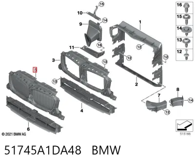 Persiana del radiador BMW 51745A1DA48