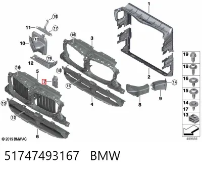 Persiana del radiador BMW 51747493167