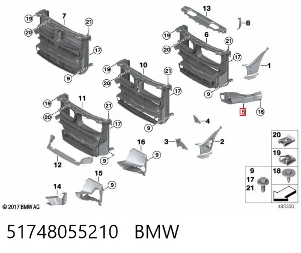Conducto de aire del disco de freno derecho 51748055210 BMW