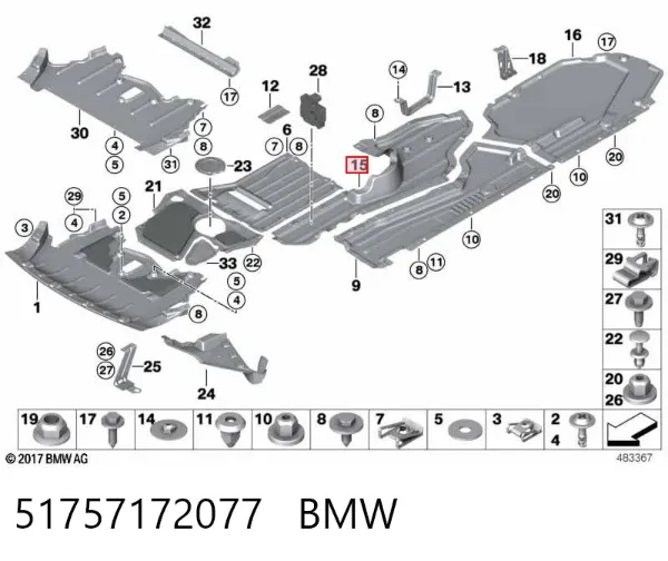 Moldura de cristal trasero 51757172077 BMW