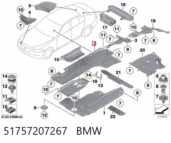 Protección inferior izquierda 51757207267 BMW