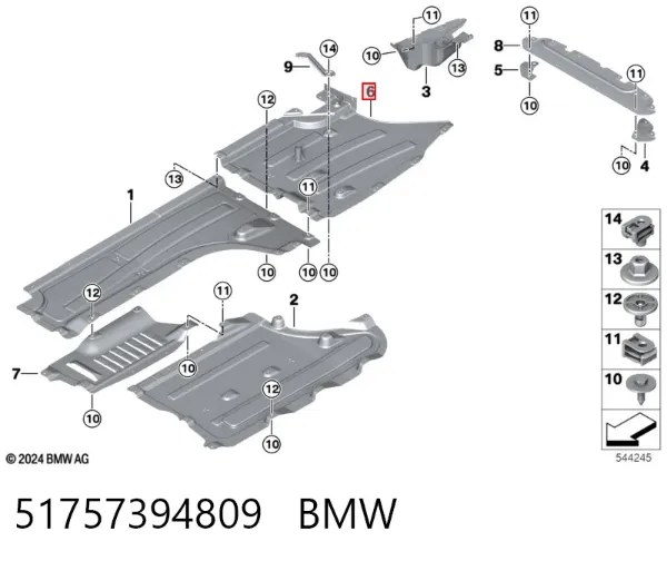 Protector de cárter y depósito de combustible 51757394809 BMW