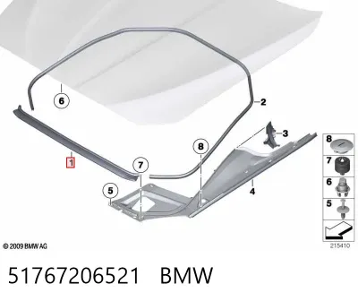 Sellador del capó BMW 51767206521