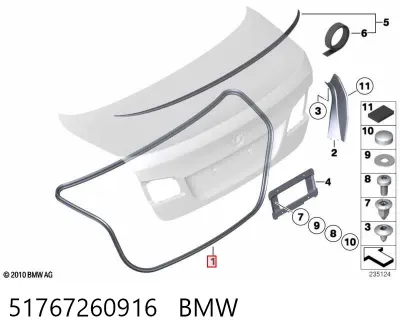 Sellador de tapa de maletero BMW 51767260916