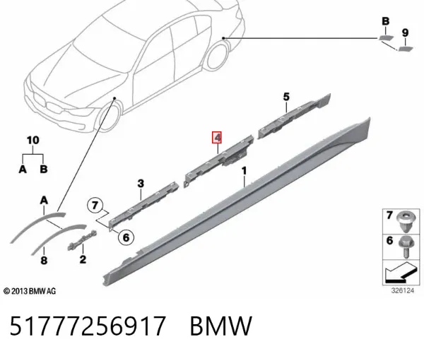 Soporte de umbral 51777256917 BMW