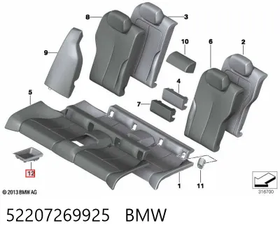 Guantera BMW 52207269925