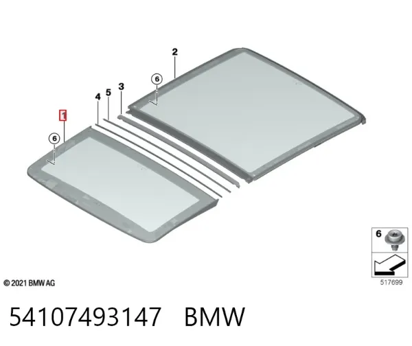 Tapa de techo corredizo 54107493147 BMW