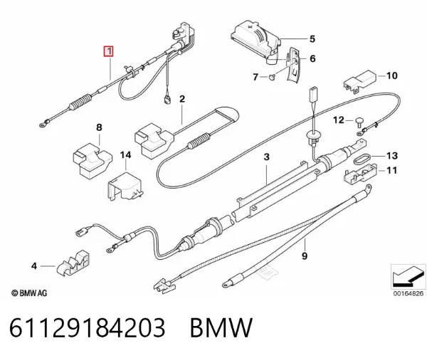 Cable de masa de batería 61129184203 BMW