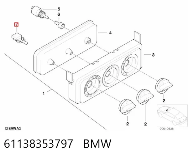 Placa de contacto de luz trasera 61138353797 BMW