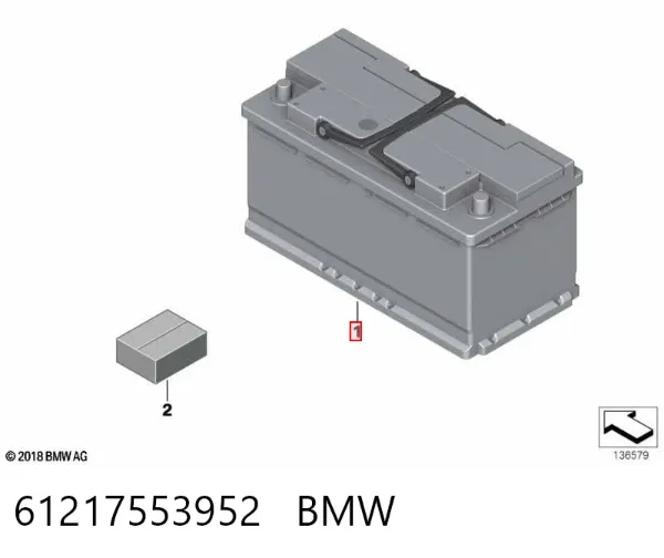 Batería 61217553952 BMW