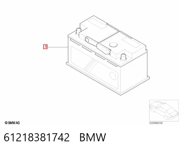 Batería 61218381742 BMW