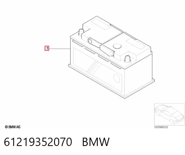 Batería 61219352070 BMW