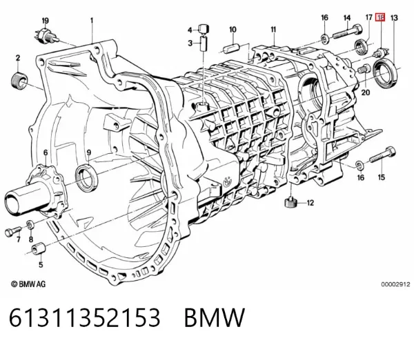 Sensor de marcha atrás 61311352153 BMW