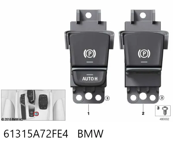 Interruptor del freno de estacionamiento electromecánico 61315A72FE4 BMW