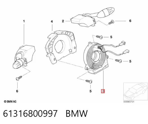 Anillo AIRBAG 61316800997 BMW